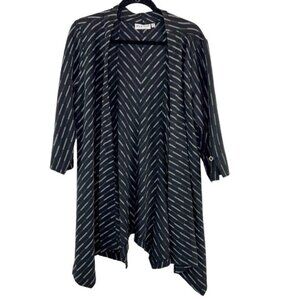 Habitat Open Front Cardigan in Black and White Stripe Cover Me Jacket